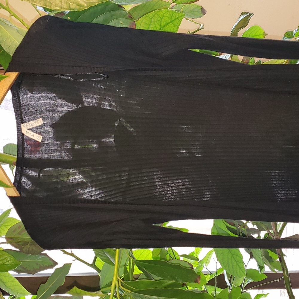 Mudd Ribbed Knit Open Front CardiganW Pockets Black XS - Picture 6 of 6